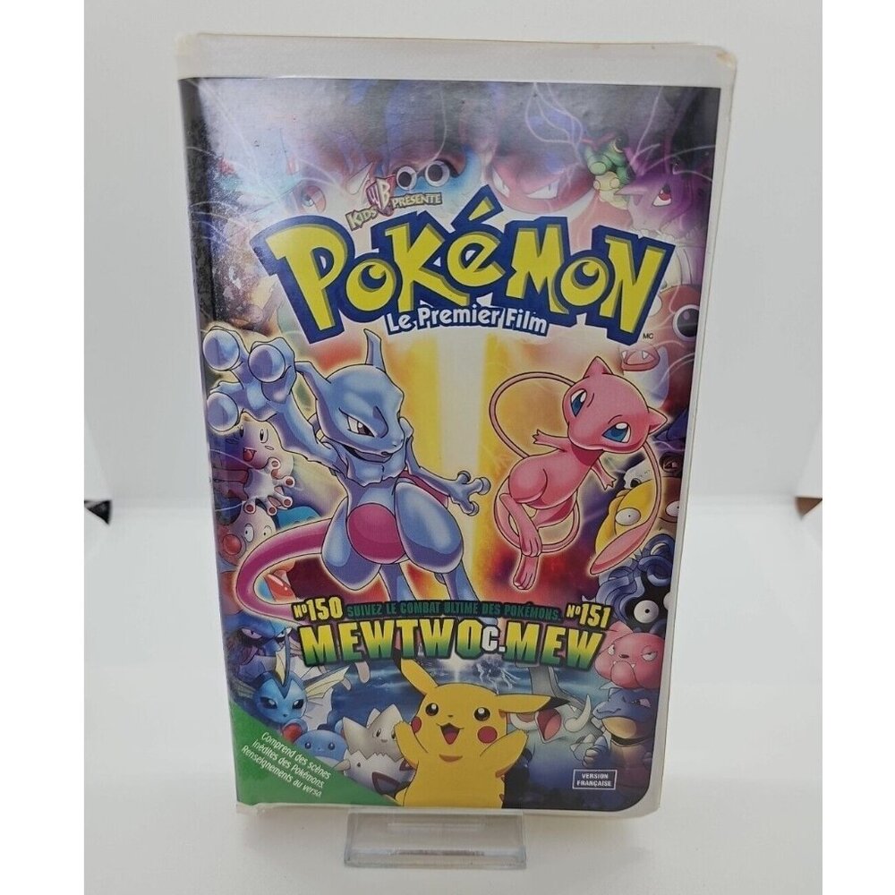 POKÉMON THE FIRST MOVIE MEWTWO VS. MEW VHS 1998 CLAMSHELL CASE French** #150/151
